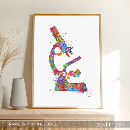 Microscope Watercolour Art Print - Genefy Art