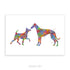 Miniature Pinscher and Whippet Watercolour Print