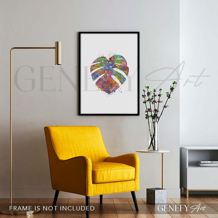 Monstera Leaf Watercolour Print - Genefy Art