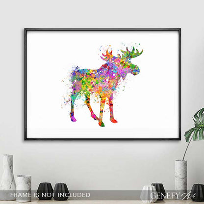 Moose Watercolour Art Print
