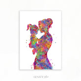 Mother and Daughter Watercolour Art Print