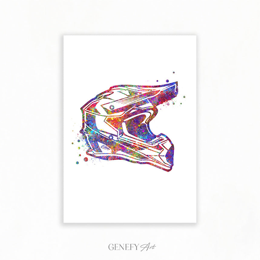 Motocross Helmet Art Print