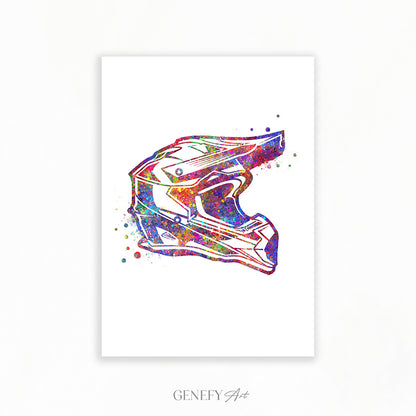Motocross Helmet Art Print