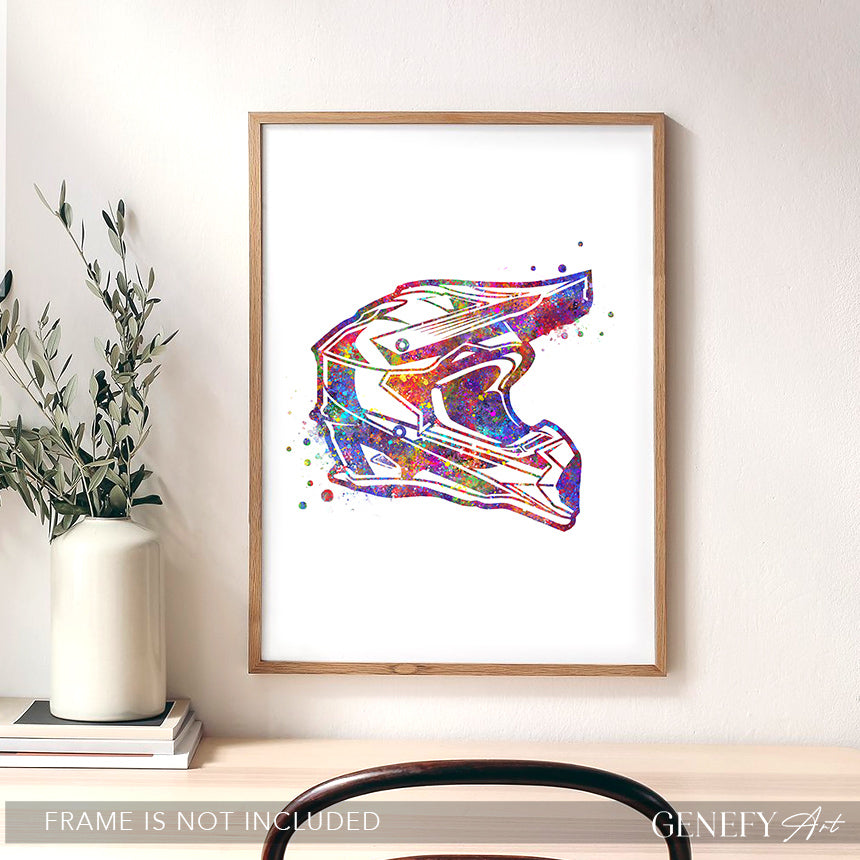 Motocross Helmet Art Print