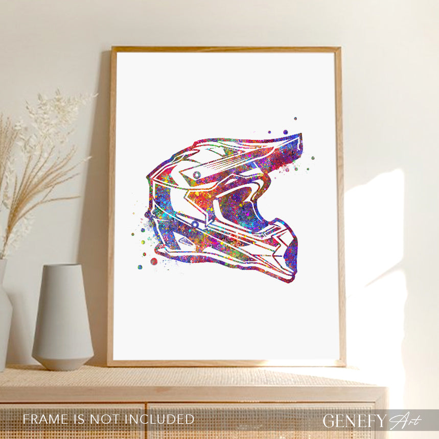 Motocross Helmet Art Print
