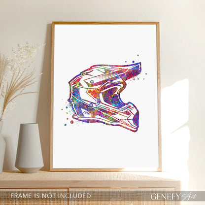 Motocross Helmet Art Print
