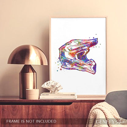 Motocross Helmet Art Print