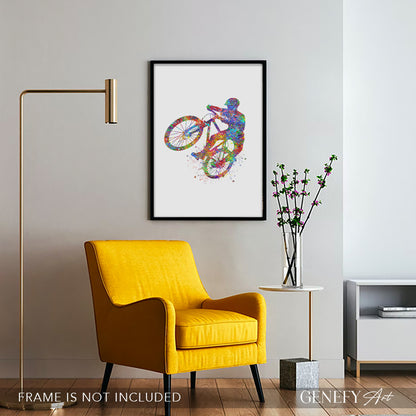 Mountain Biking Art Print