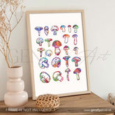Mushrooms Watercolour Print - Genefy Art