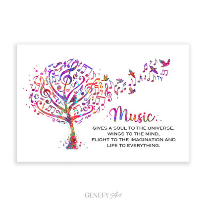 Musical Tree with Notes Art Print