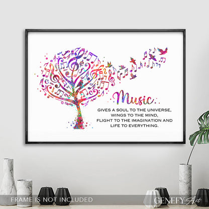 Musical Tree with Notes Art Print