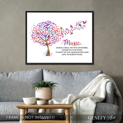 Musical Tree with Notes Art Print