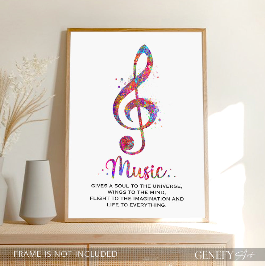 Inspirational Music Quote Art Print