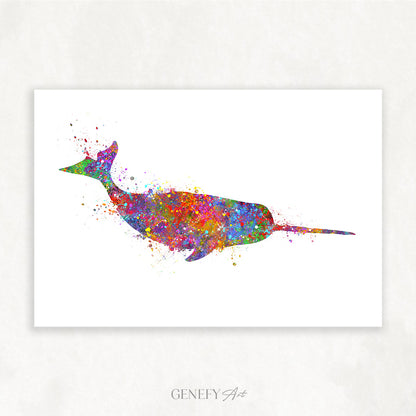 Narwhal Watercolour Print