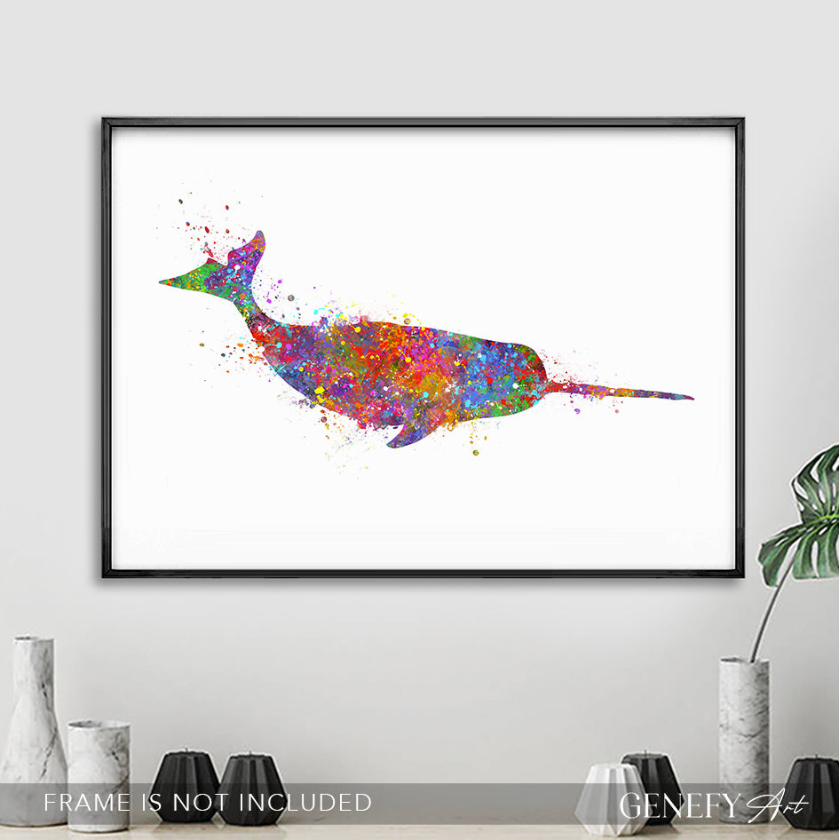Narwhal Watercolour Print