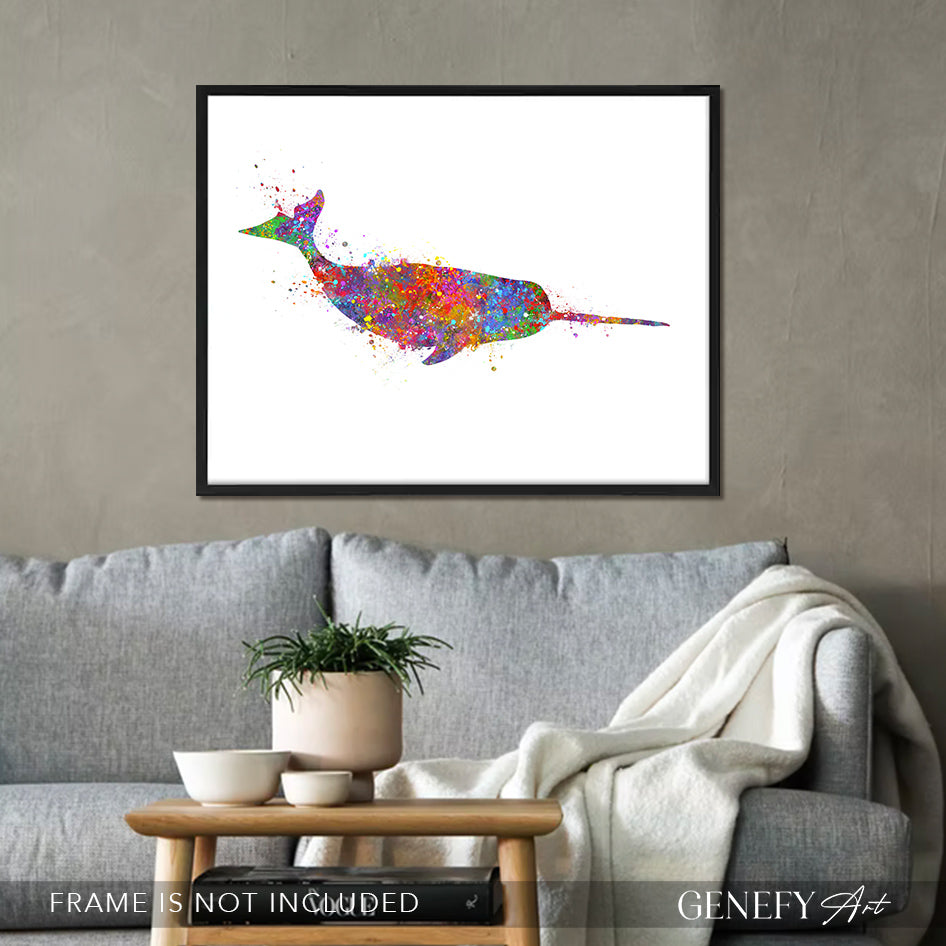 Narwhal Watercolour Print