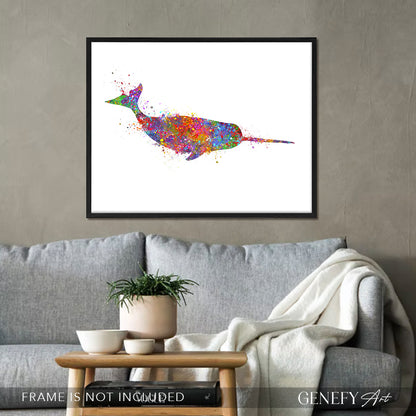 Narwhal Watercolour Print