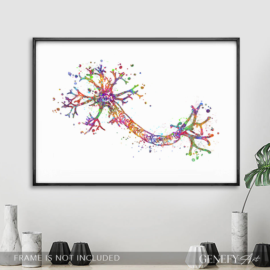 Nerve Cell Watercolour Art Print