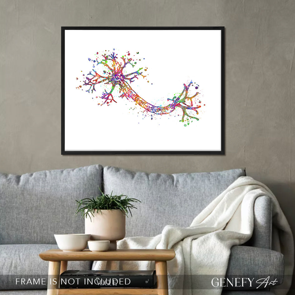 Nerve Cell Watercolour Art Print