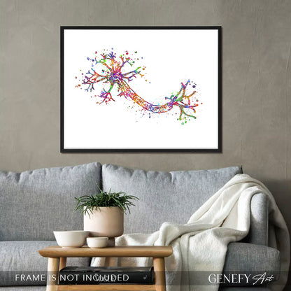 Nerve Cell Watercolour Art Print