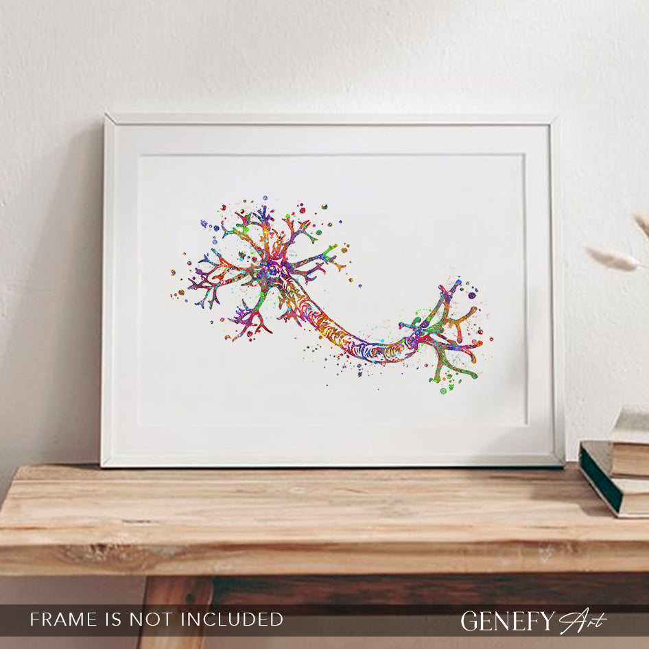 Nerve Cell Watercolour Art Print