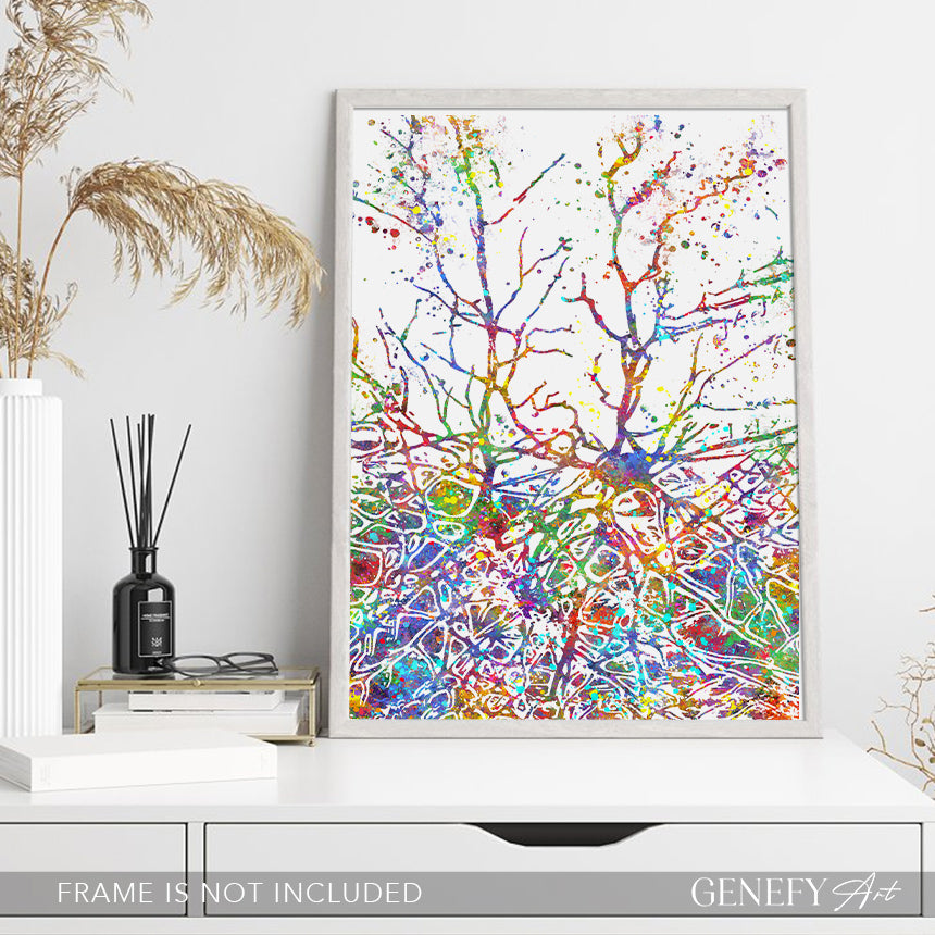Neural Network Watercolour Print
