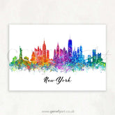 New York Skyline Watercolour Print - Genefy Art