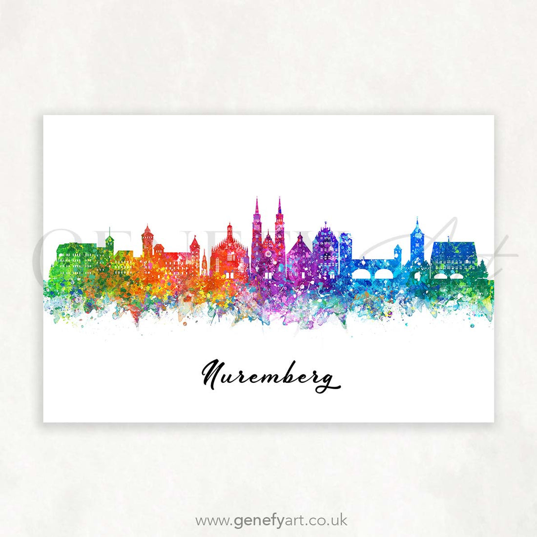 Nuremberg Skyline Watercolour Art Print