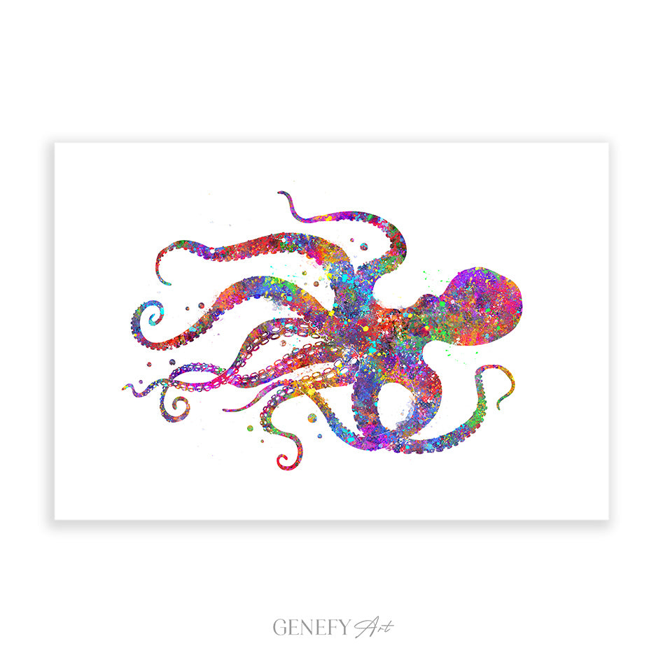 Octopus Watercolour Art Print