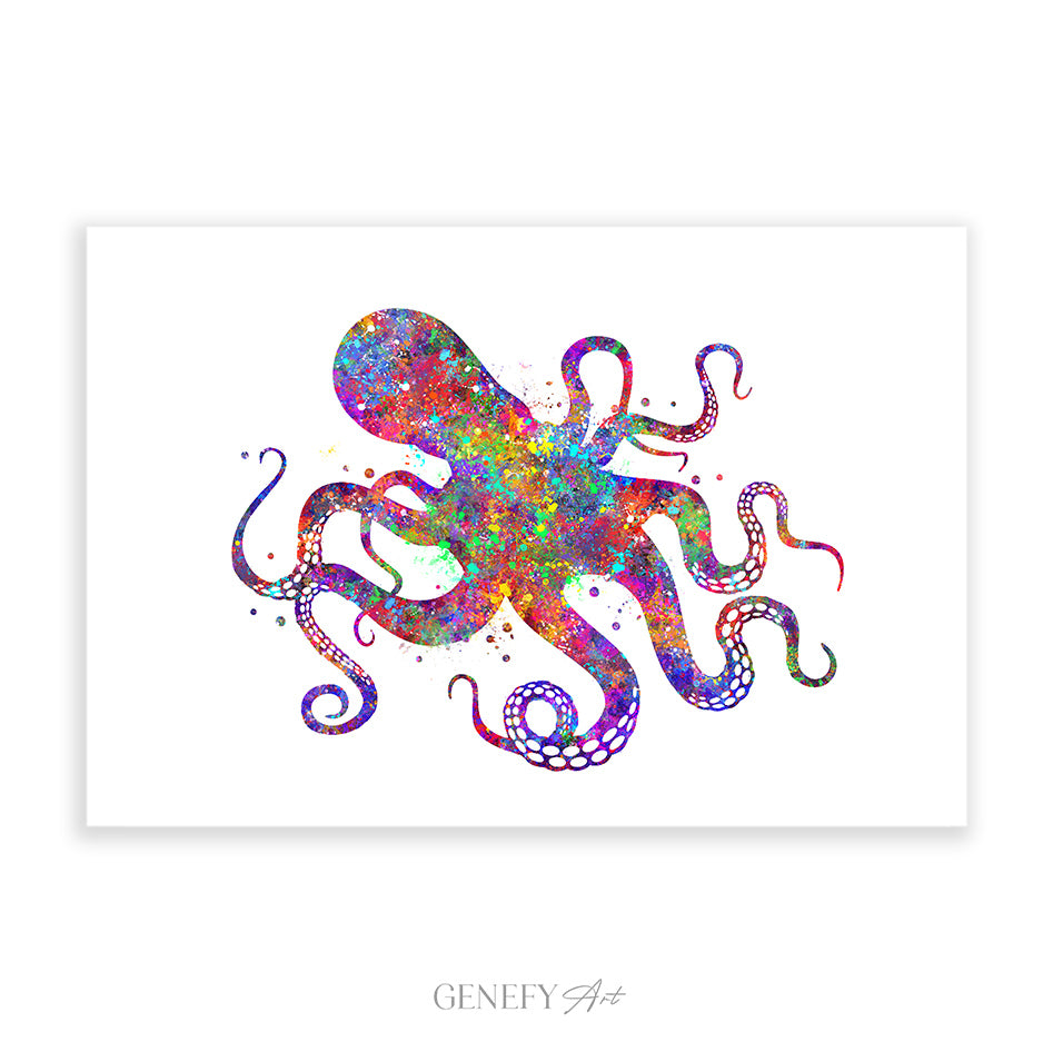 Octopus Watercolour Art Print