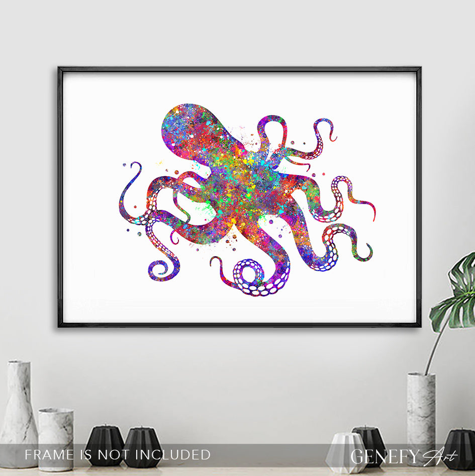 Octopus Watercolour Art Print