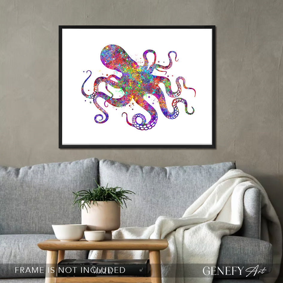 Octopus Watercolour Art Print