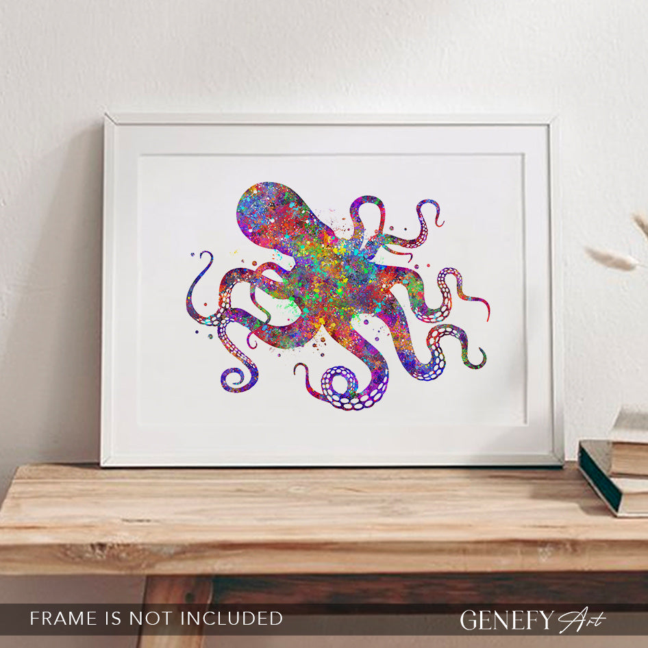 Octopus Watercolour Art Print