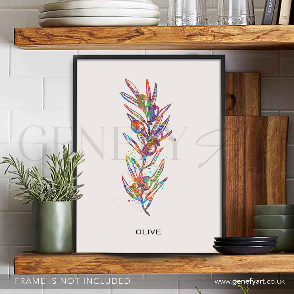 Olives Watercolour Print - Genefy Art