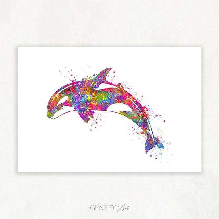 Orca Killer Whale Watercolour Print