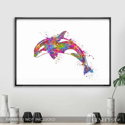 Orca Killer Whale Watercolour Print