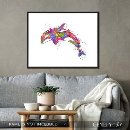 Orca Killer Whale Watercolour Print