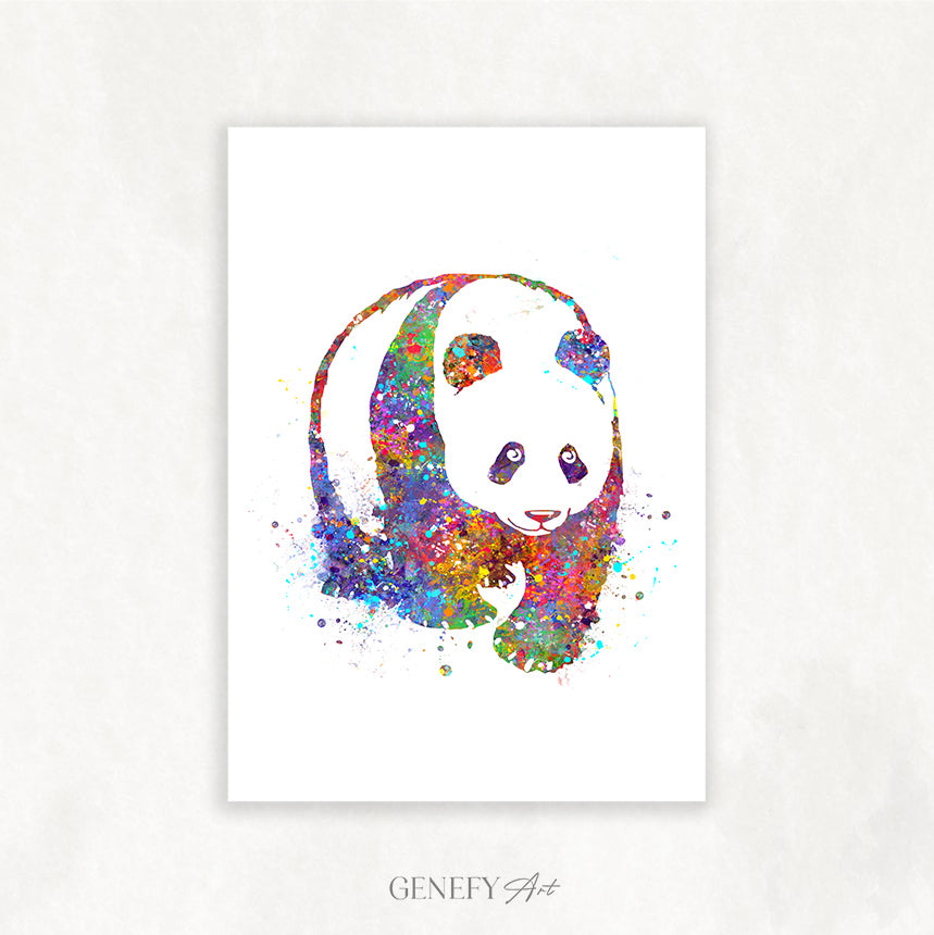 Panda Watercolour Print - Genefy Art
