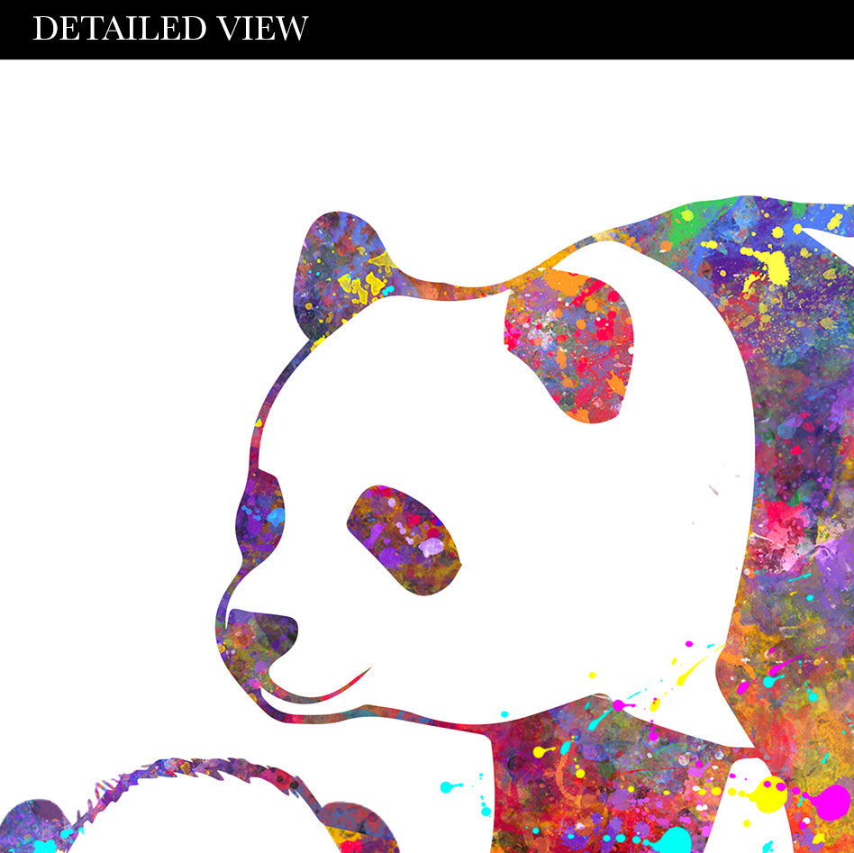 Panda Family of 3 Watercolour Print