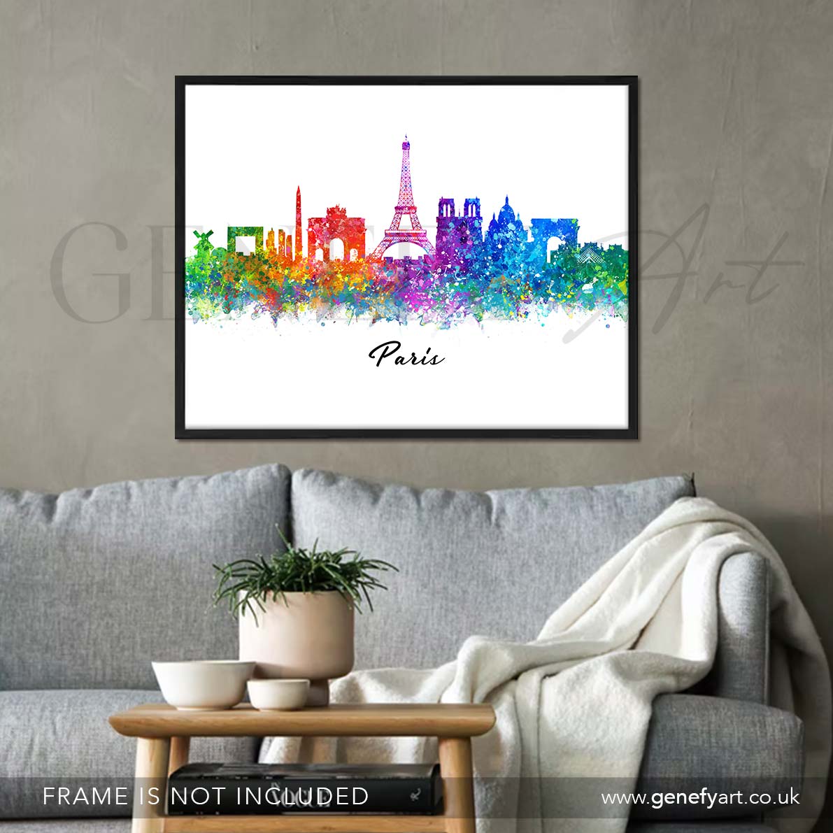 Paris Skyline Watercolour Print - Genefy Art
