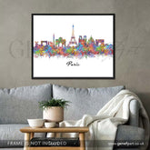 Paris Skyline Watercolour Art Print - Genefy Art