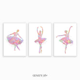 Ballerina Pastel Watercolour Art Set of 3 Prints - Genefy Art