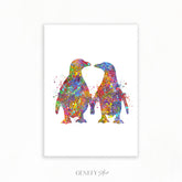 Penguin Couple Kissing Art Print - Genefy Art