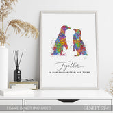 Penguin Love Quote Watercolour Art Print