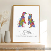 Penguin Love Quote Watercolour Art Print
