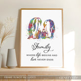 Penguin Family Quote Watercolor Art
