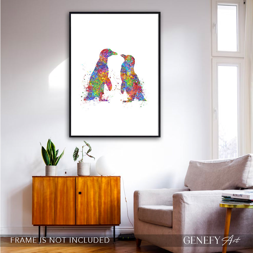 Penguin Couple Print - Genefy Art