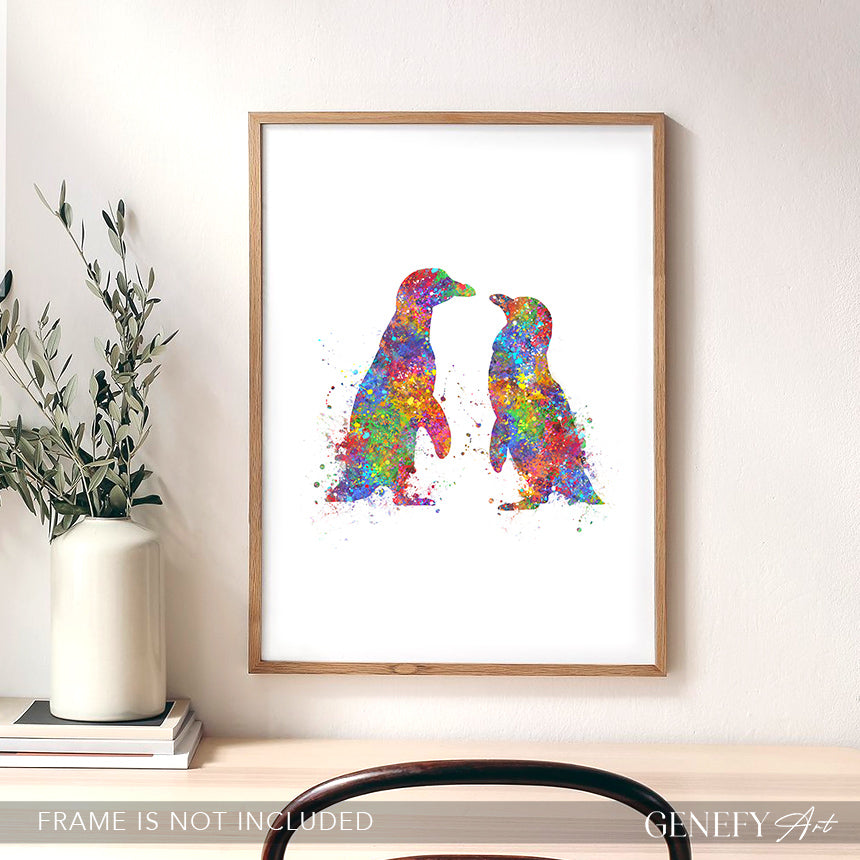 Penguin Couple Print - Genefy Art