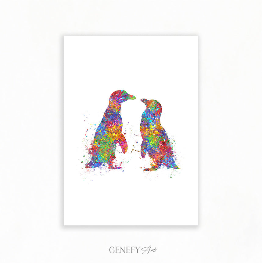 Penguin Couple Print - Genefy Art