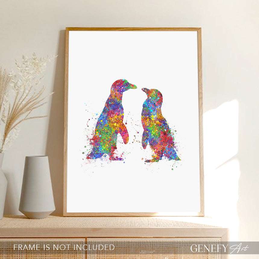 Penguin Couple Print - Genefy Art